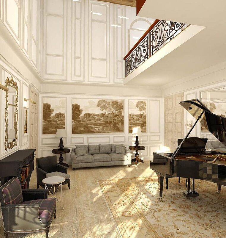 Резиденция с бассейном на берегу водного канала