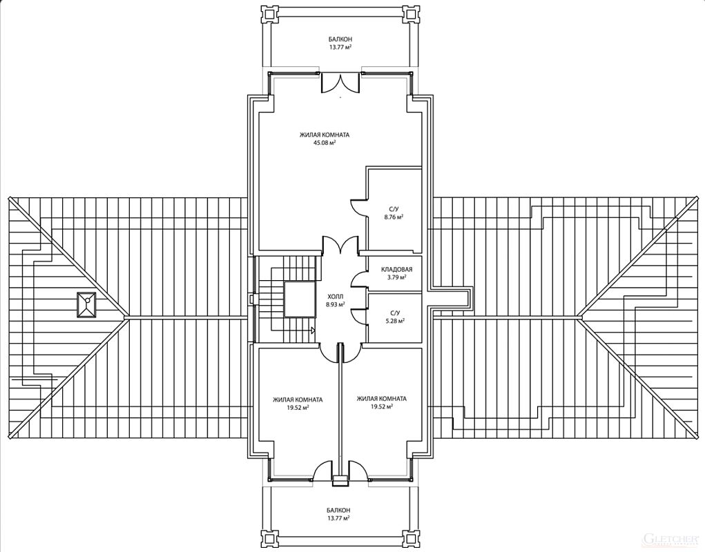 Двухэтажный дом площадью 493 кв.м