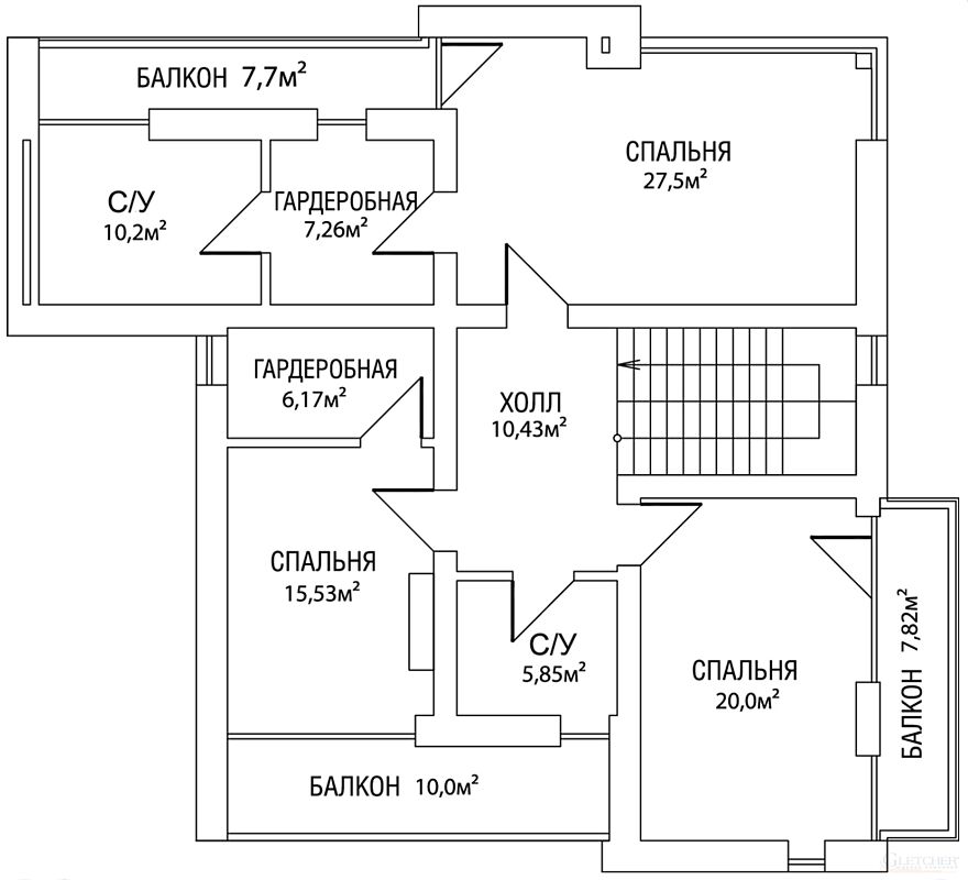 Двухэтажный дом на участке 16 соток