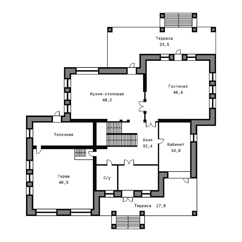 Особняк "Санторини" с двумя террасами