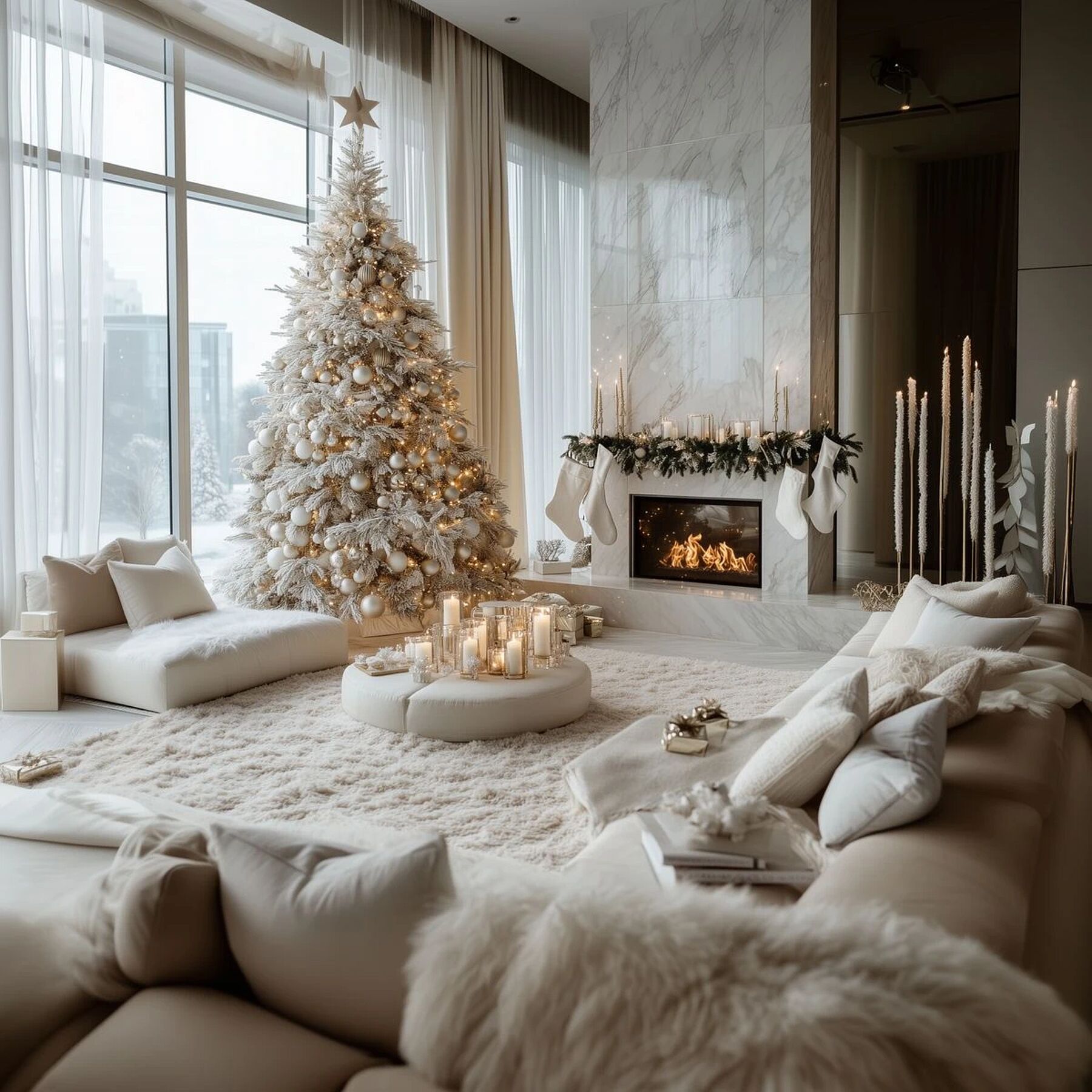 Элегантное новогоднее оформление интерьера от Villagio Service